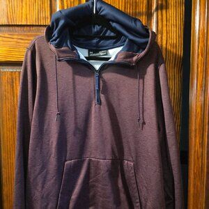 Under Armour Men's Large Cold Gear Loose Fit 1/4 Zip Hoodie with Pockets